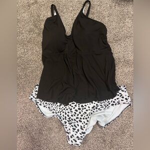 SHEIN Black and White Bikini Set